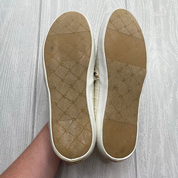 Jack Rogers Women's Ecru Cream & Gold Baldwin Slip On Sneakers Size 10 - Picture 3 of 11